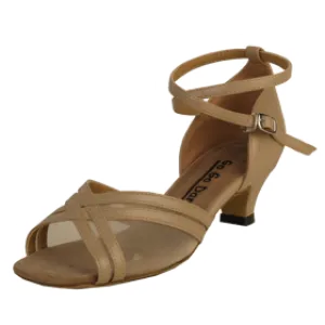 1.3" Harper -- Thick Heel Latin Sandal -- Tan