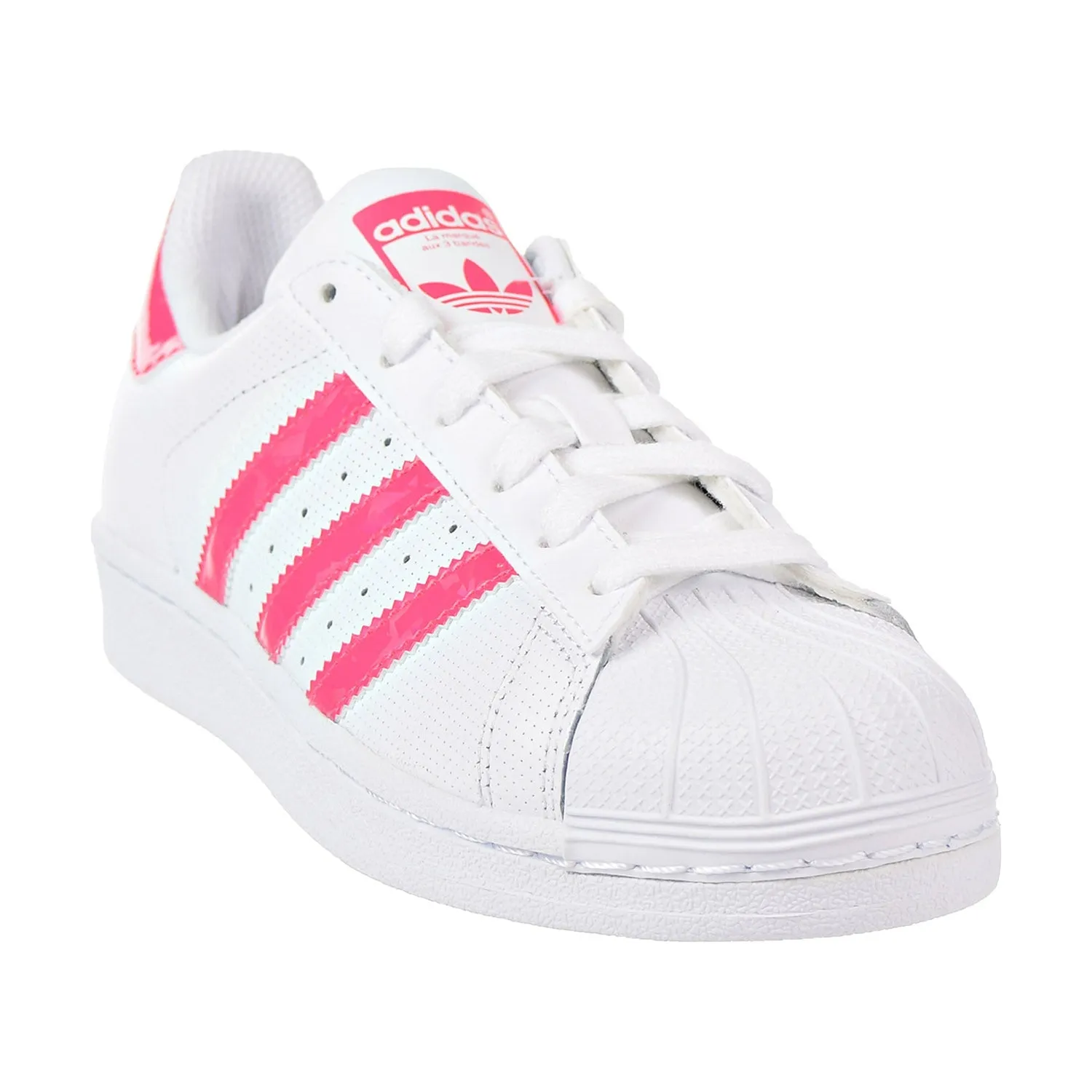 Adidas Superstar J Big Kids' Running Shoes Ft White/ReaPnk/FtWhite
