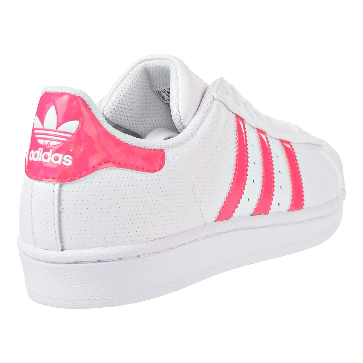 Adidas Superstar J Big Kids' Running Shoes Ft White/ReaPnk/FtWhite