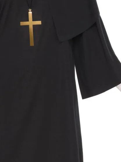 Adult Nun Costume Set with Robe, Habit, Veil & Accessories