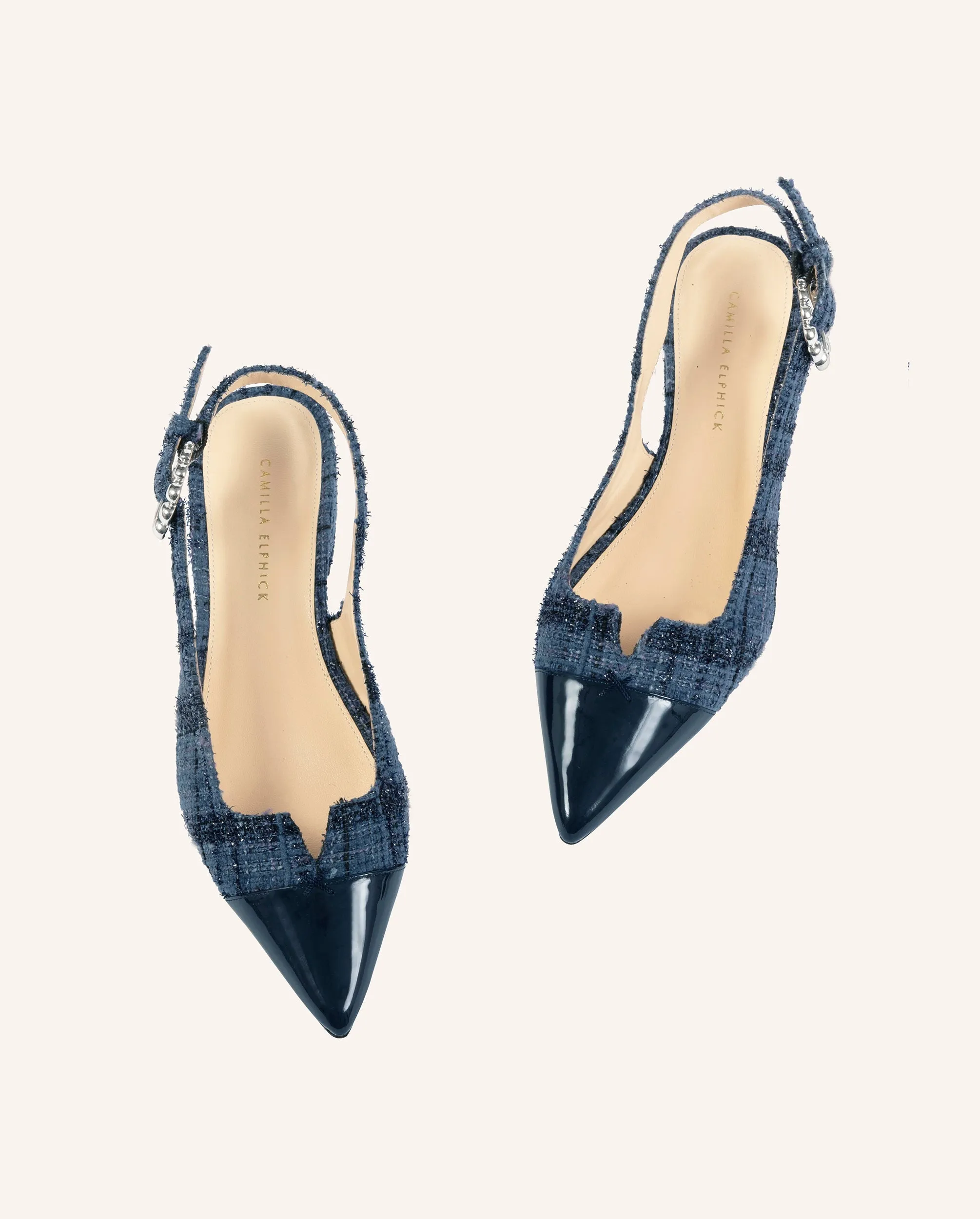 Alicia Tweed & Navy Flats