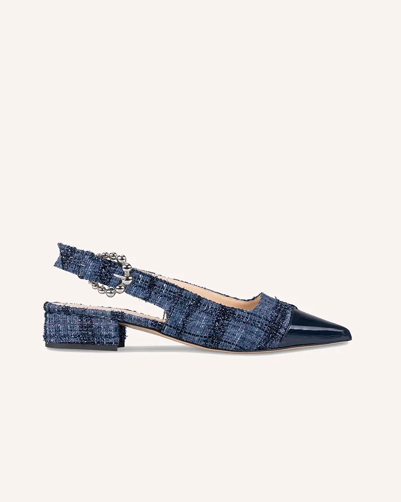 Alicia Tweed & Navy Flats