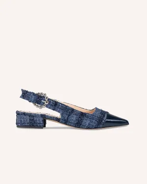 Alicia Tweed & Navy Flats