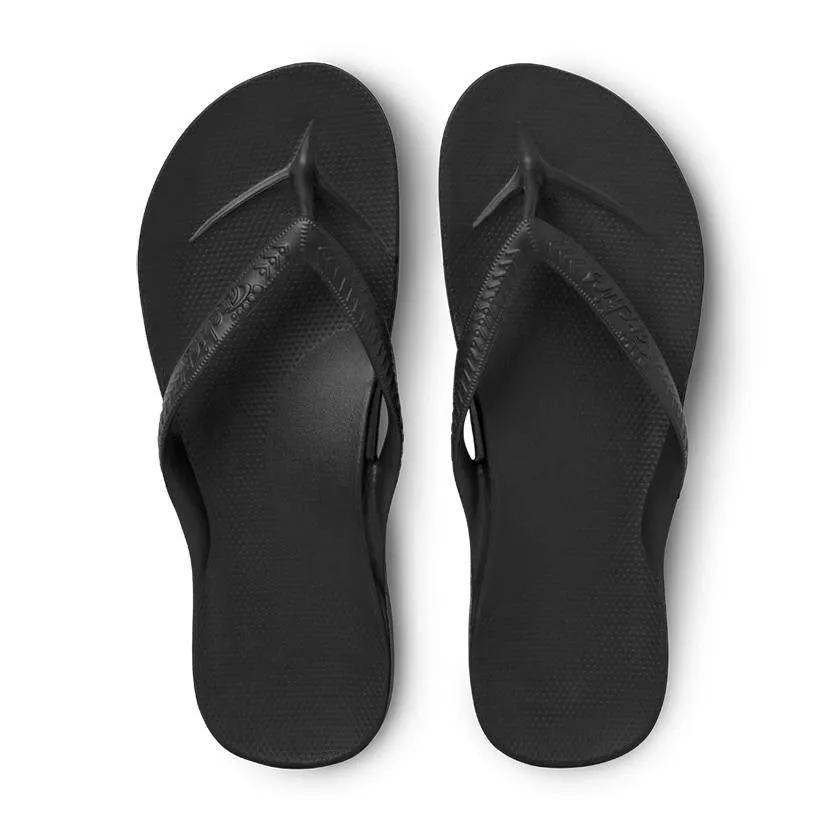 Archies Arch Support Flip Flops/Thongs - Black