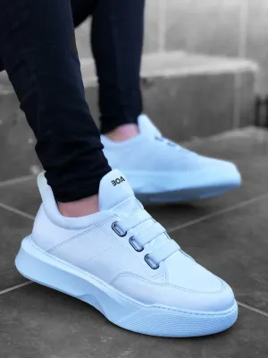 BA0160 Men's High-Sole White Sports Shoes with Band