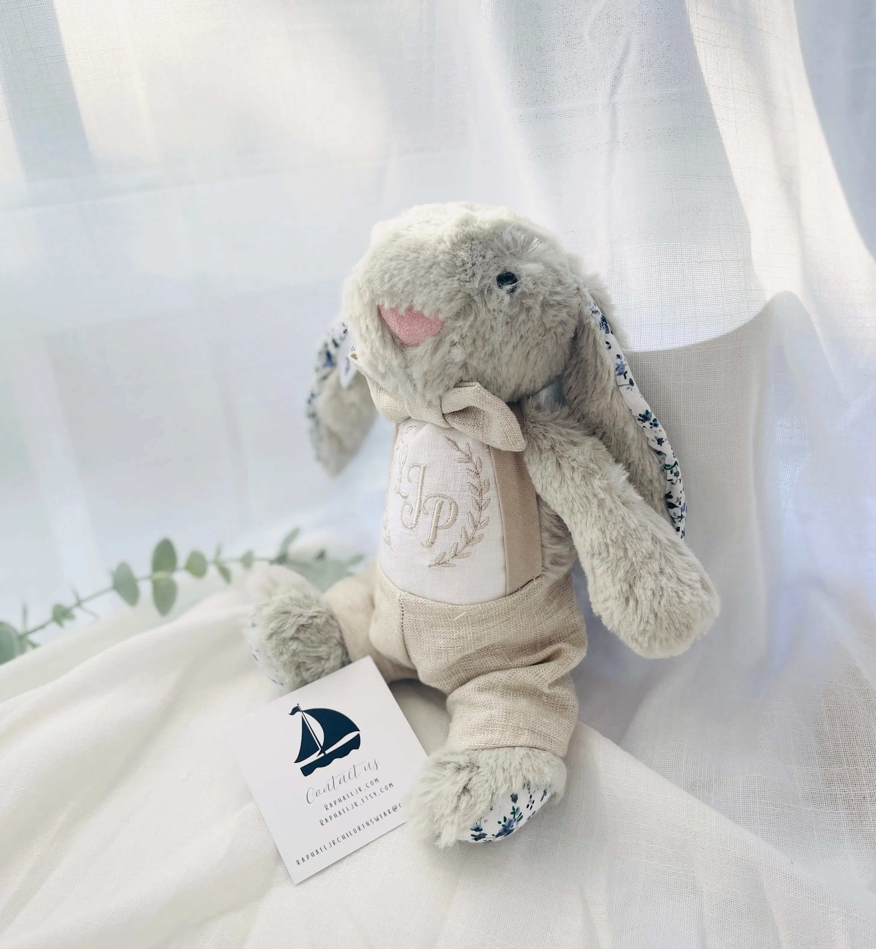 Beige linen kids Baptism or Wedding Suit with Accessories and Embroidery Available