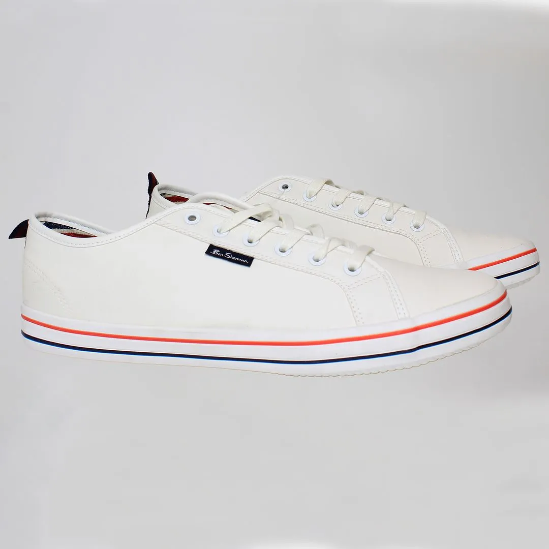 Ben Sherman Lowell Mens White Plimsolls SCUFF