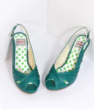 Bettie Page Vintage Style Green Selene Heels