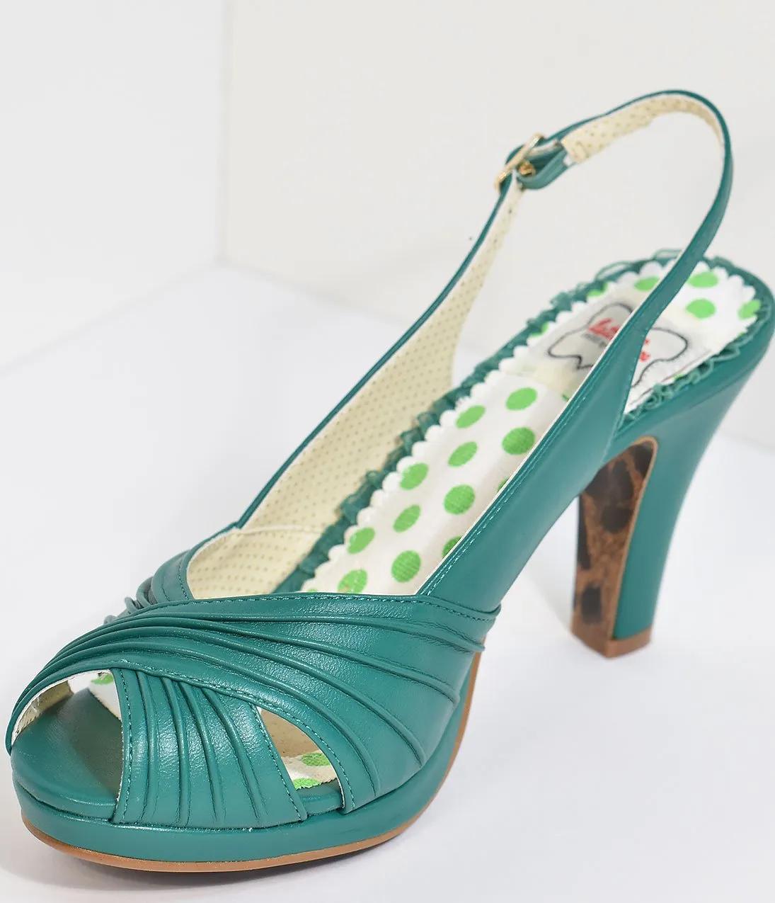 Bettie Page Vintage Style Green Selene Heels
