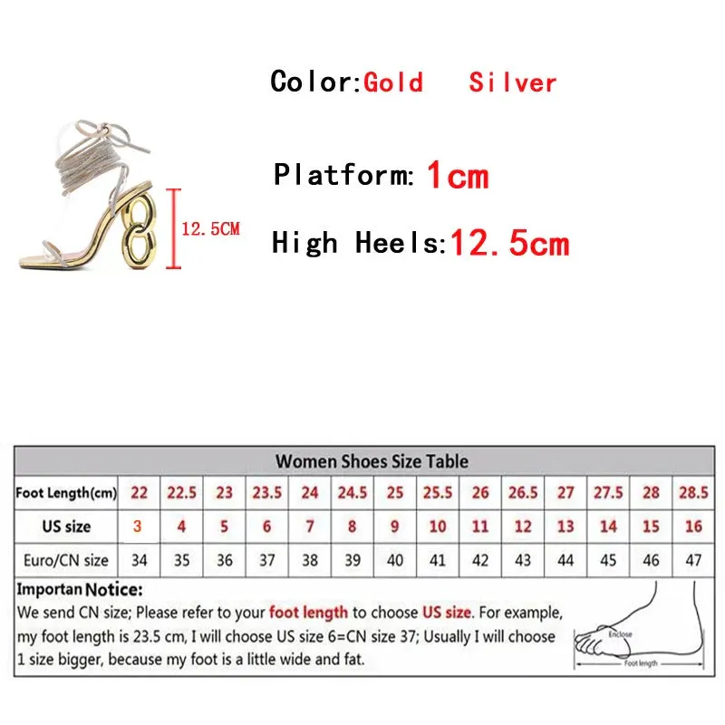 binfenxie  Sexy Silver Crystal Ankle Cross Strap Sandals Women Elegant Wedding Banquet Shoes Fashion Square Open Toe Fretwork Heels