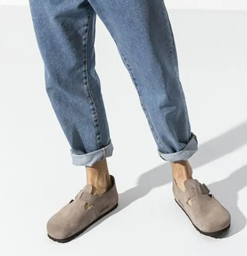 Birkenstock Men's Suede Shoes - London - Taupe