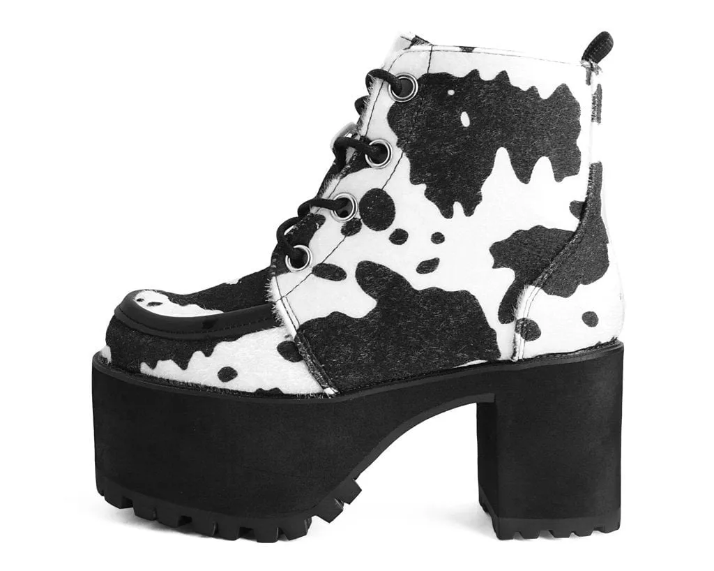 Black & White Cow Print Nosebleed Boot