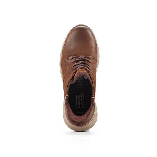 camel active  Leather Lace Up Shoes Men Dark Khaki POLINUS-852501-RS2-62