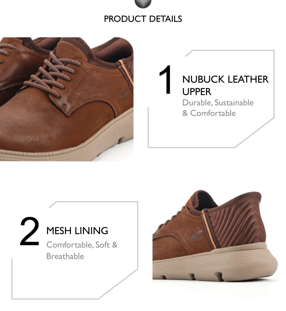 camel active  Leather Lace Up Shoes Men Dark Khaki POLINUS-852501-RS2-62