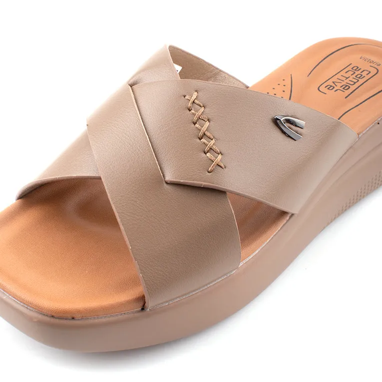 camel active Women Victoria 1 Cross-Strap Sandals -782402-YR01SV-6-KHAKI
