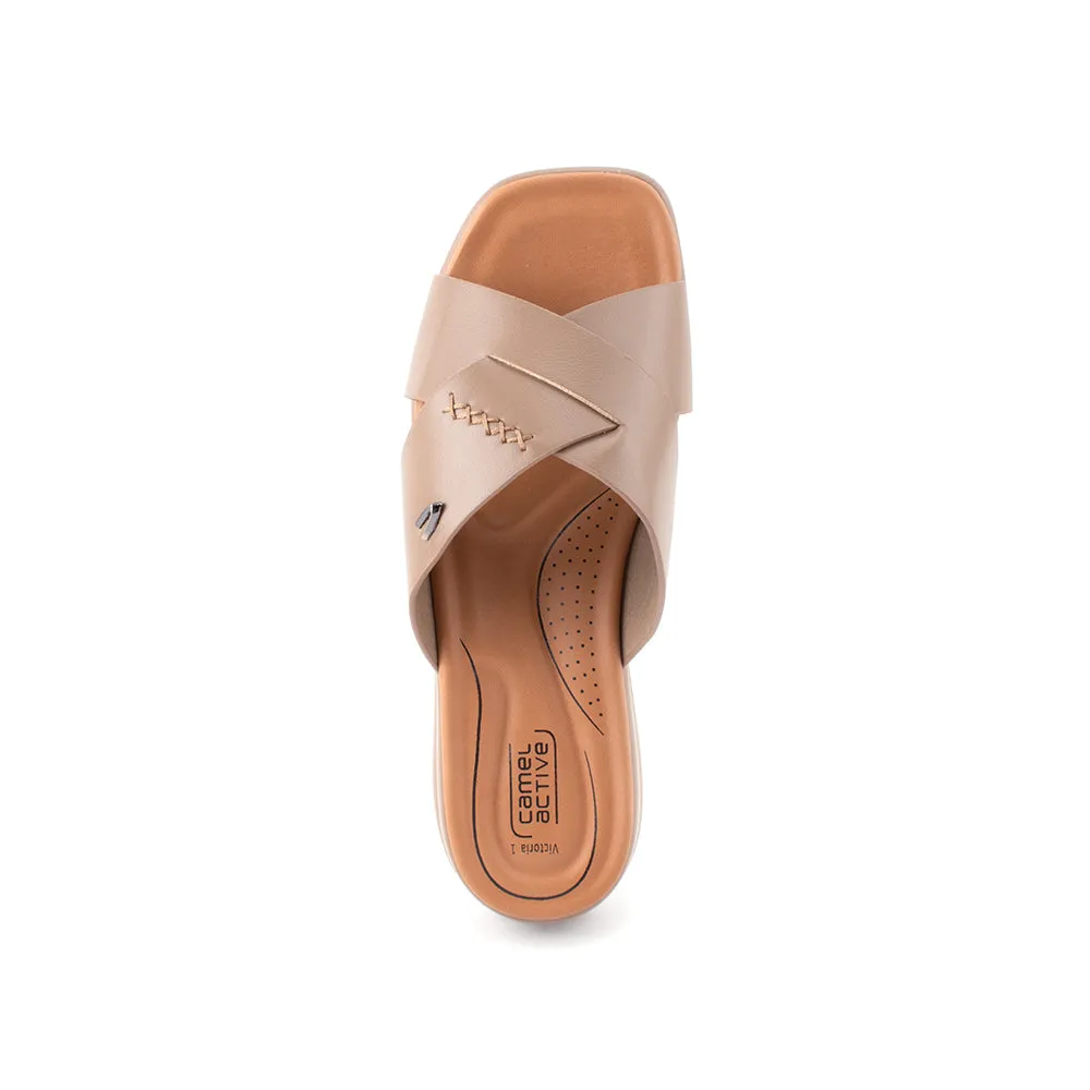 camel active Women Victoria 1 Cross-Strap Sandals -782402-YR01SV-6-KHAKI