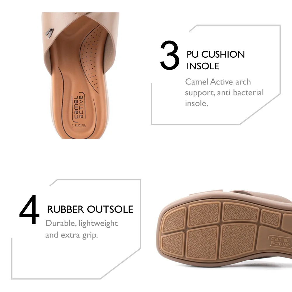 camel active Women Victoria 1 Cross-Strap Sandals -782402-YR01SV-6-KHAKI