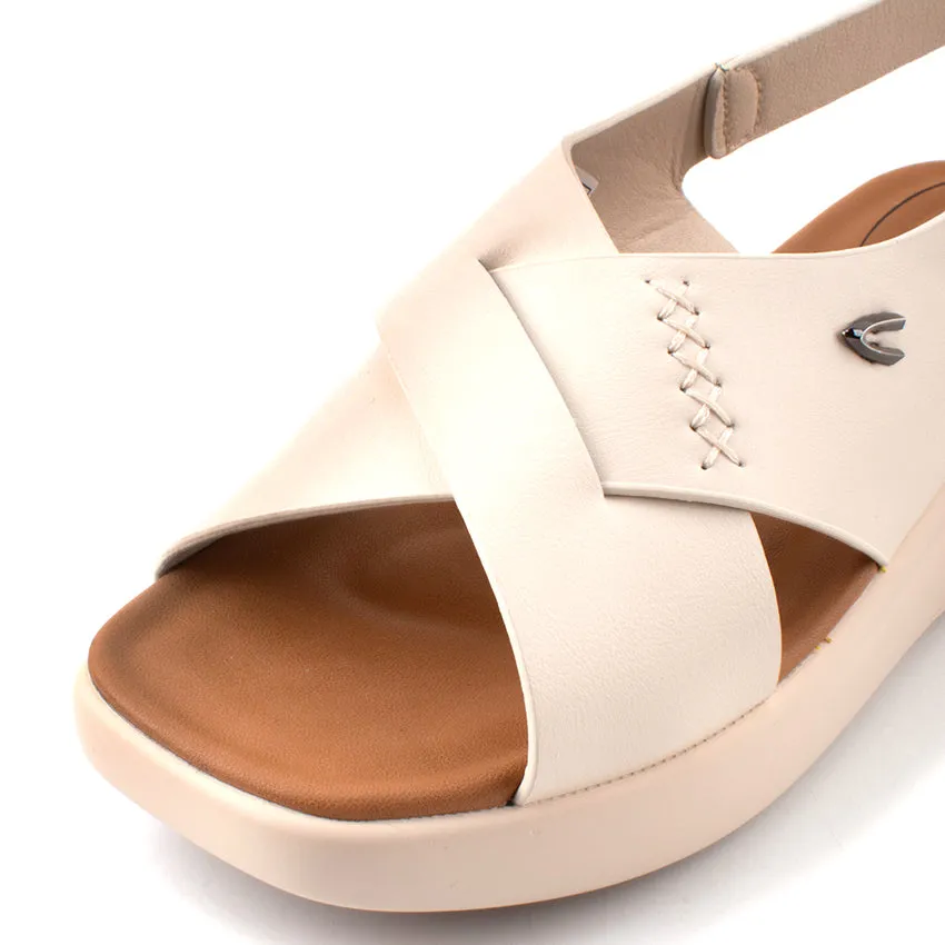 camel active Women Victoria Cross-Strap Comfort Sandals -782401-YR01SV-0-WHITE