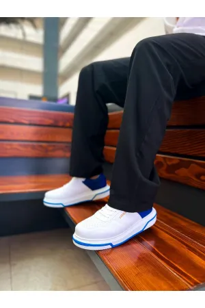 CH075 Men's Unisex White-Blue Casual Sneaker Sports Shoes