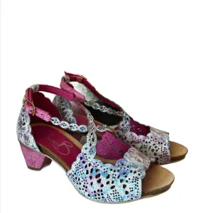 Chanii B "Fille" Pink/Lilac Flower - Cork Sandal