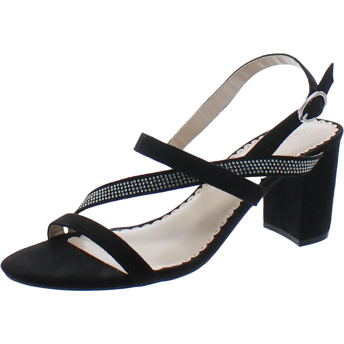 Charter Club Womens Lunah Glitter Criss-Cross Slingback Sandals