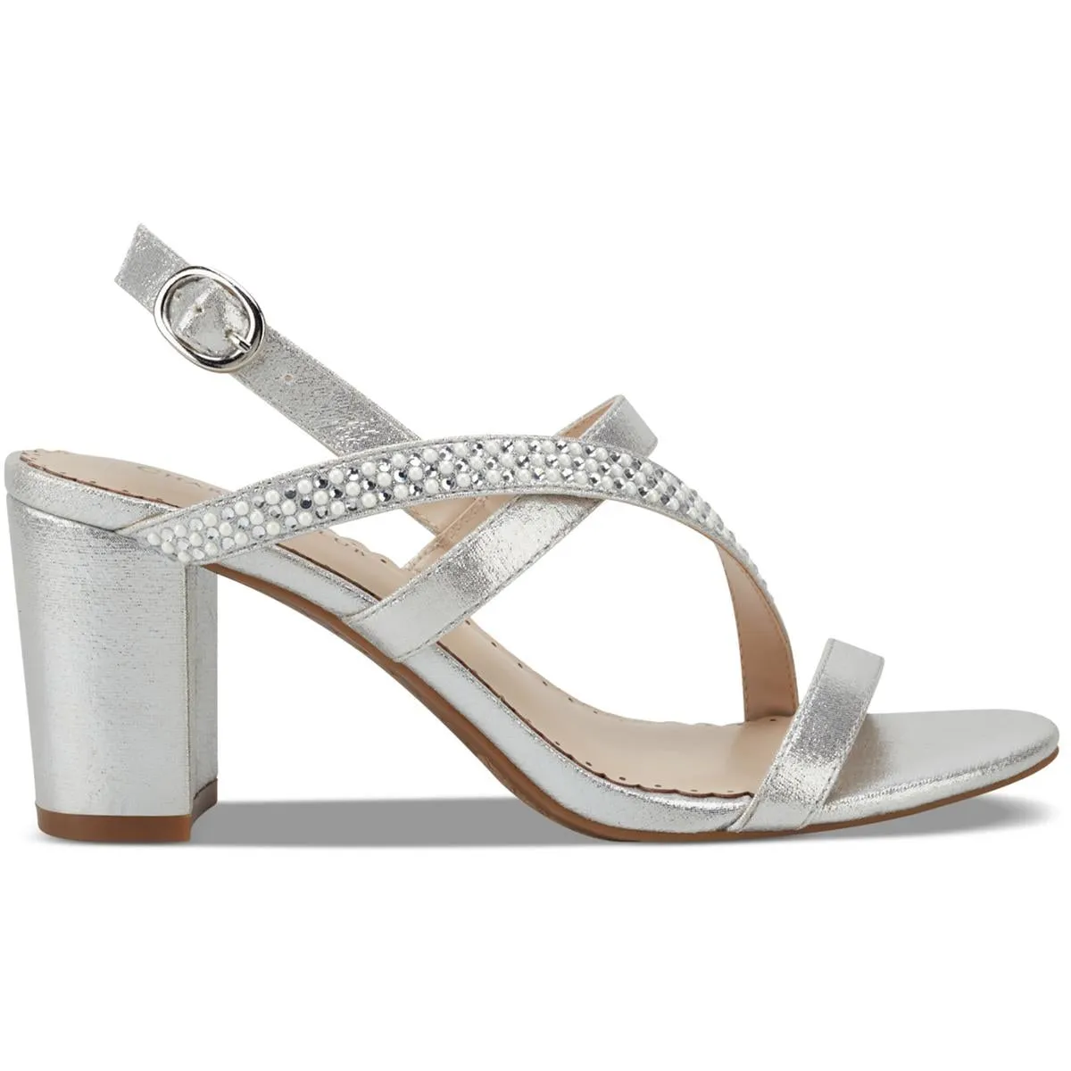 Charter Club Womens Lunah Glitter Criss-Cross Slingback Sandals