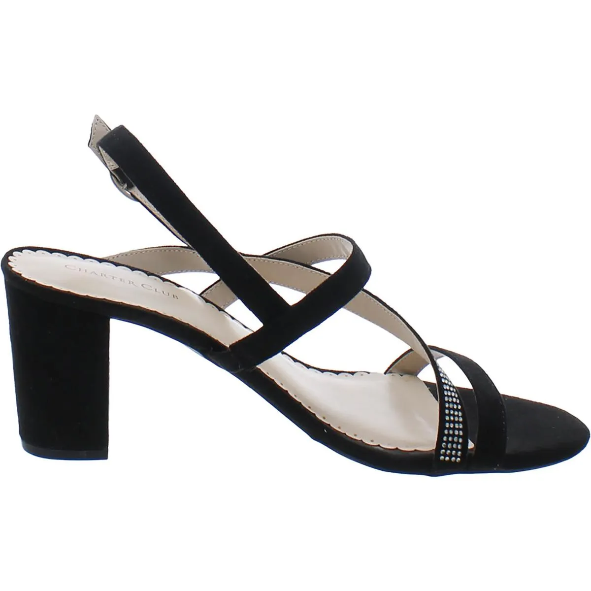 Charter Club Womens Lunah Glitter Criss-Cross Slingback Sandals