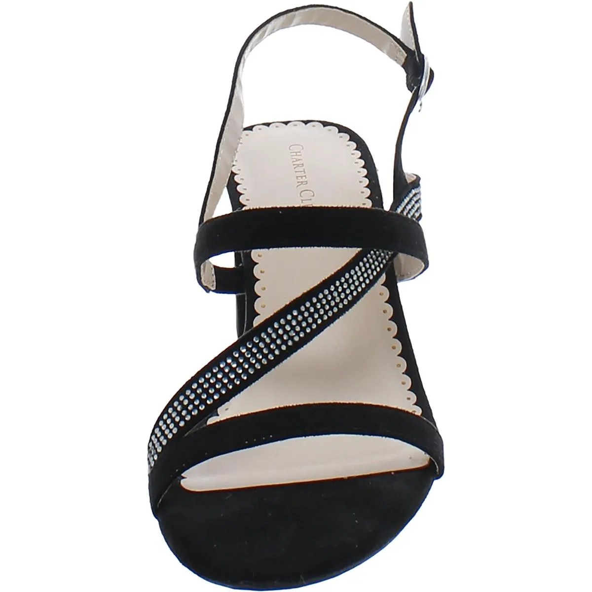 Charter Club Womens Lunah Glitter Criss-Cross Slingback Sandals