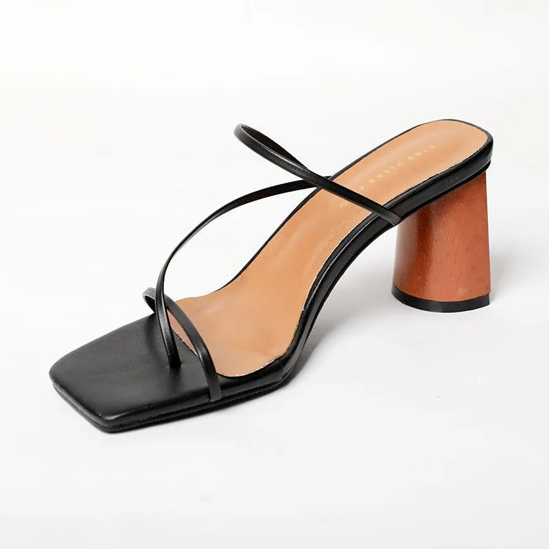 Chicvane Women's Chunky Heel Criss Cross Open Toe Stylish Heeled Sandals