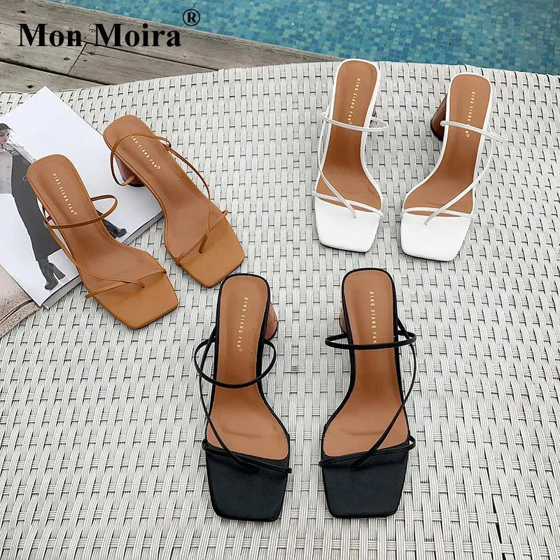 Chicvane Women's Chunky Heel Criss Cross Open Toe Stylish Heeled Sandals
