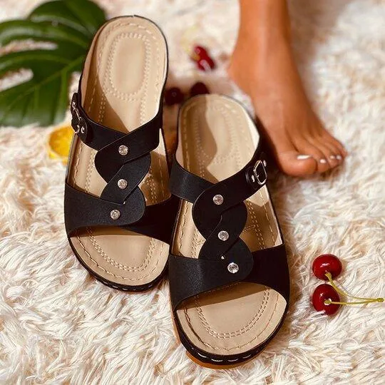 Chicvane Women's Cross-Banded Platform Sandals