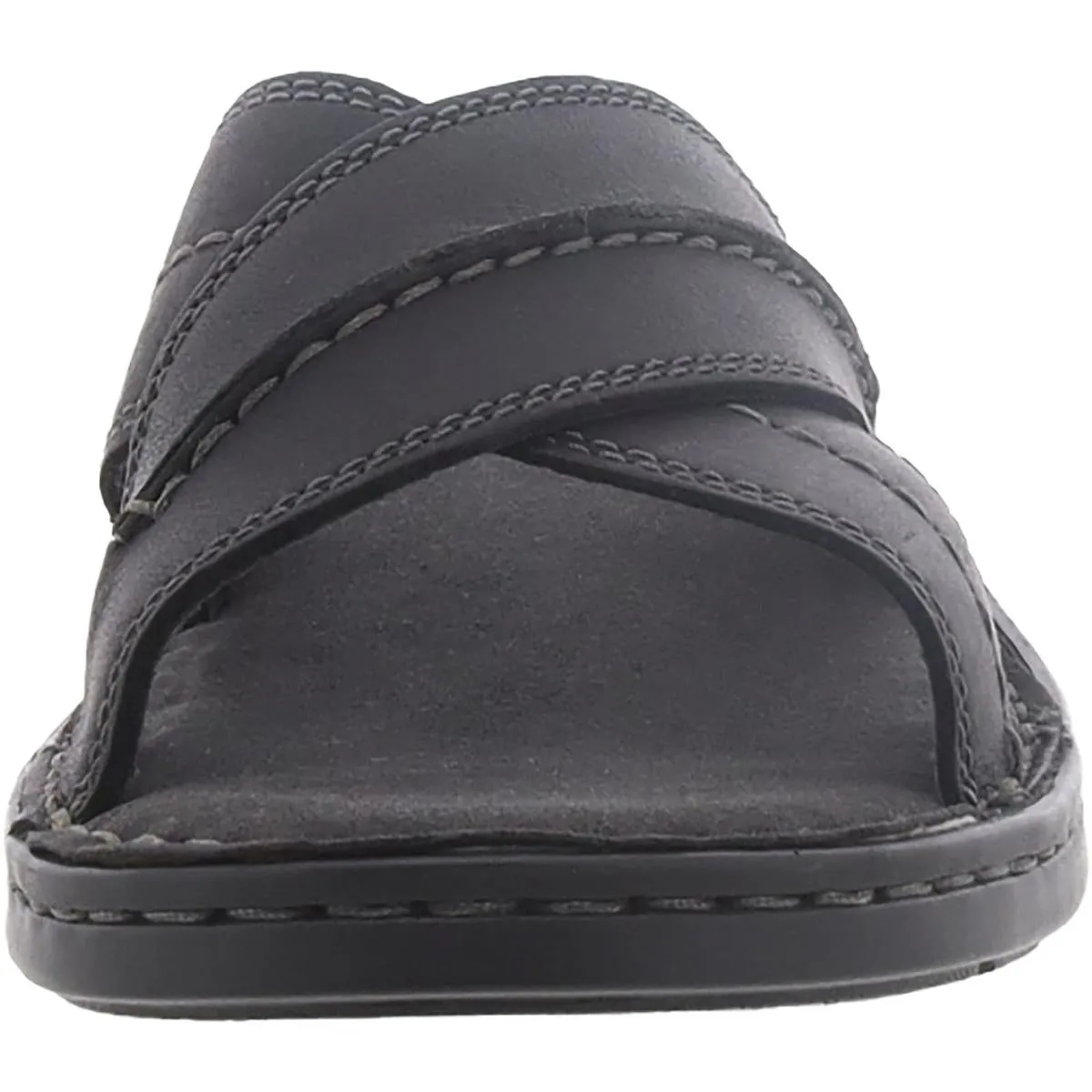 Clarks Mens Malone Cross Leather Comfort Slide Sandals