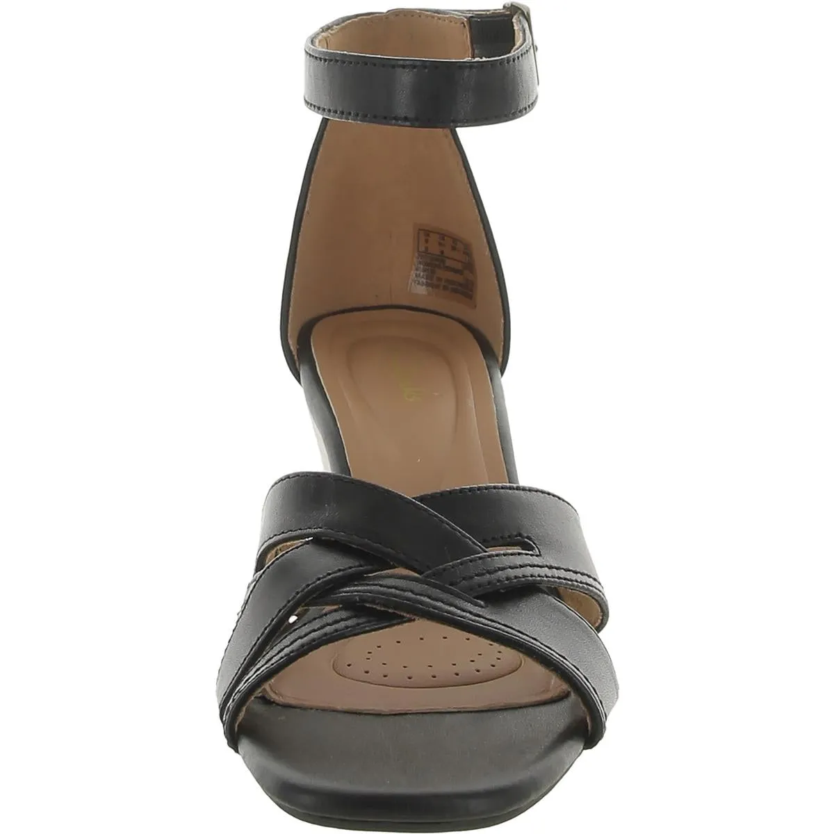 Clarks Womens Cielo Charm Leather Criss-Cross Wedge Sandals