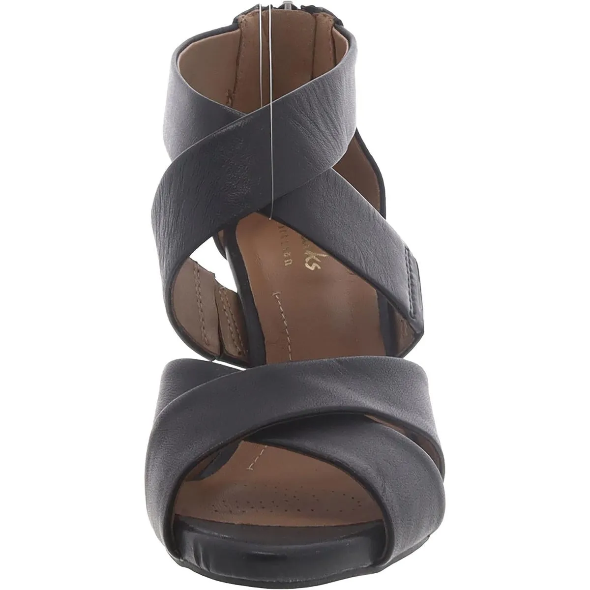 Clarks Womens Florine Sashae Leather Cross Front Heels