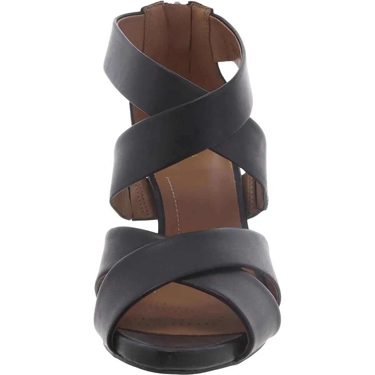 Clarks Womens Florine Sashae Leather Cross Front Heels