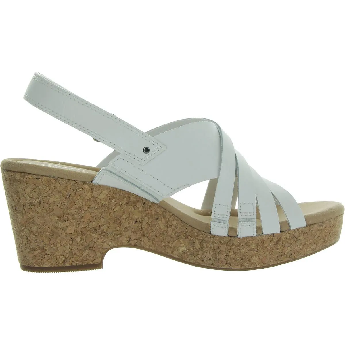 Clarks Womens Giselle Ivy  Cork Platforms Slingback Sandals
