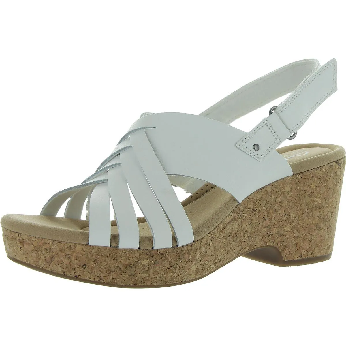 Clarks Womens Giselle Ivy  Cork Platforms Slingback Sandals