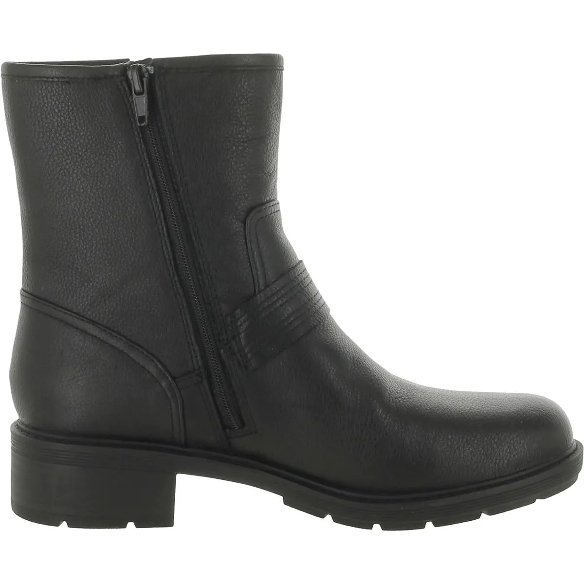 Clarks Womens Hearth Cross Leather Round Toe Ankle Boots