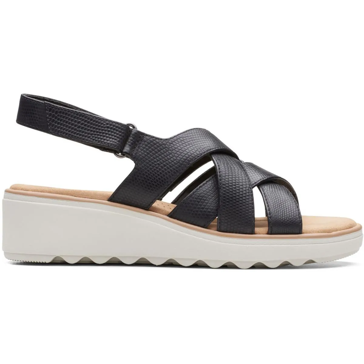 Clarks Womens Jillian Spring Leather Criss-Cross Strappy Sandals