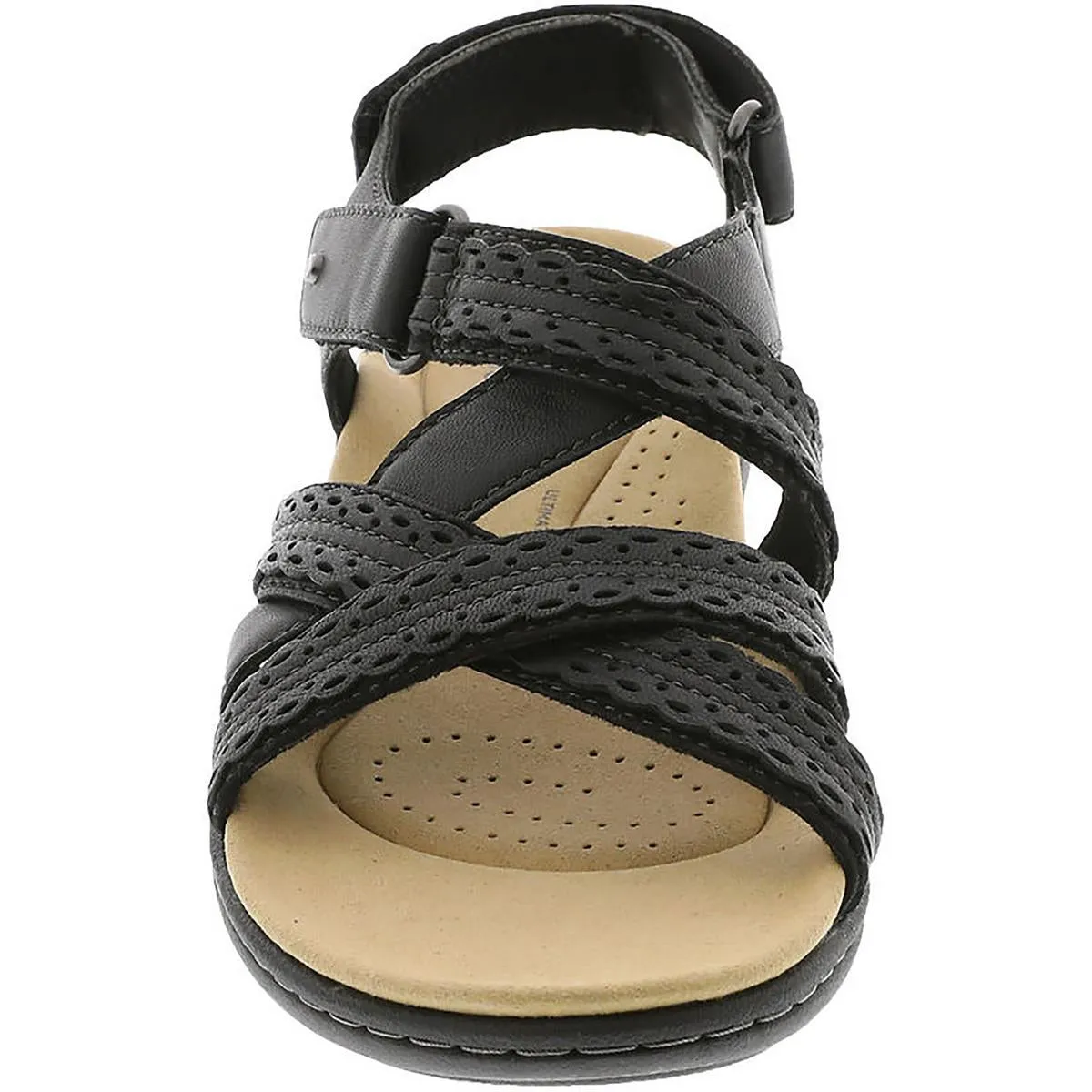 Clarks Womens Laurieann Rena Leather Criss-Cross Slingback Sandals