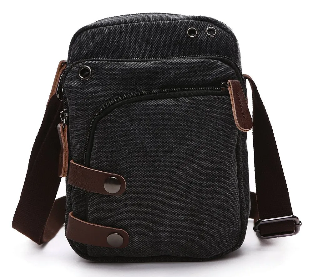 Collsants Small Vintage Canvas Travel Purse Mini Shoulder Bags Messenger Crossbody Handbag