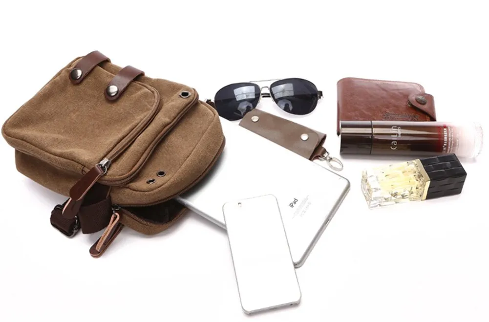 Collsants Small Vintage Canvas Travel Purse Mini Shoulder Bags Messenger Crossbody Handbag