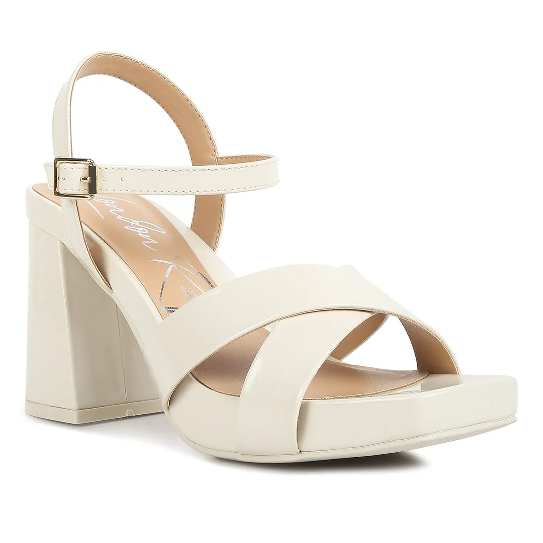 Criss Cross Block Heels Sandals