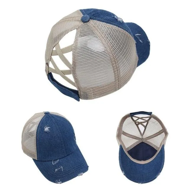 Criss Cross Easy Ponytail Cap