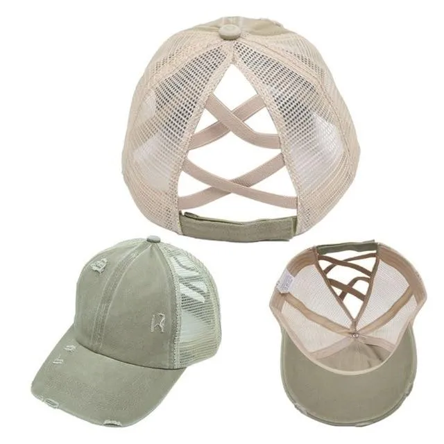 Criss Cross Easy Ponytail Cap