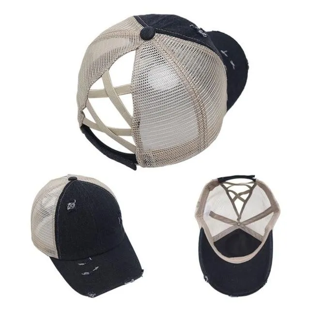 Criss Cross Easy Ponytail Cap