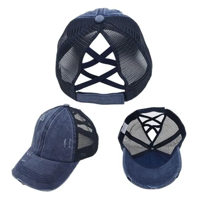 Criss Cross Easy Ponytail Cap