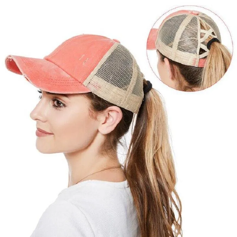 Criss Cross Easy Ponytail Cap