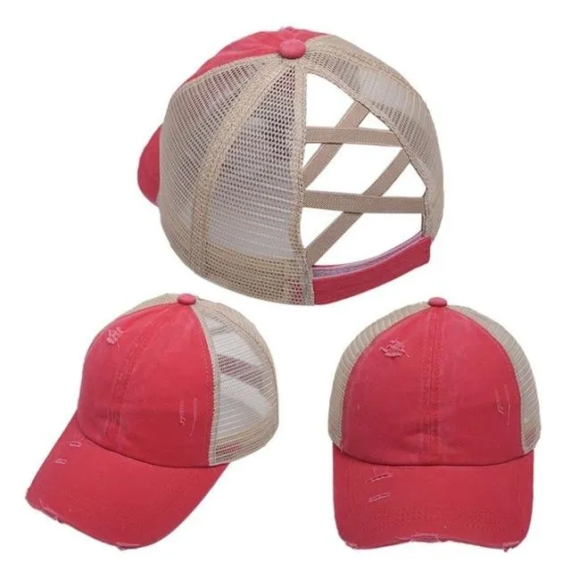 Criss Cross Easy Ponytail Cap