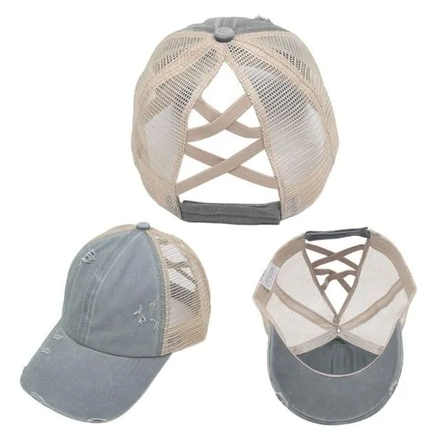 Criss Cross Easy Ponytail Cap